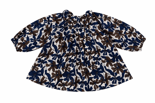 Nola Floral Blouse - Chocolate