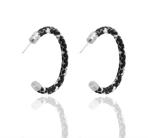Midnight Braided Silk Hoop Earrings