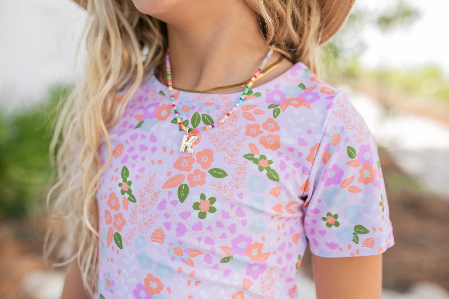 Sophie Dainty Floral Ruffles Rash Guard Swimsuit