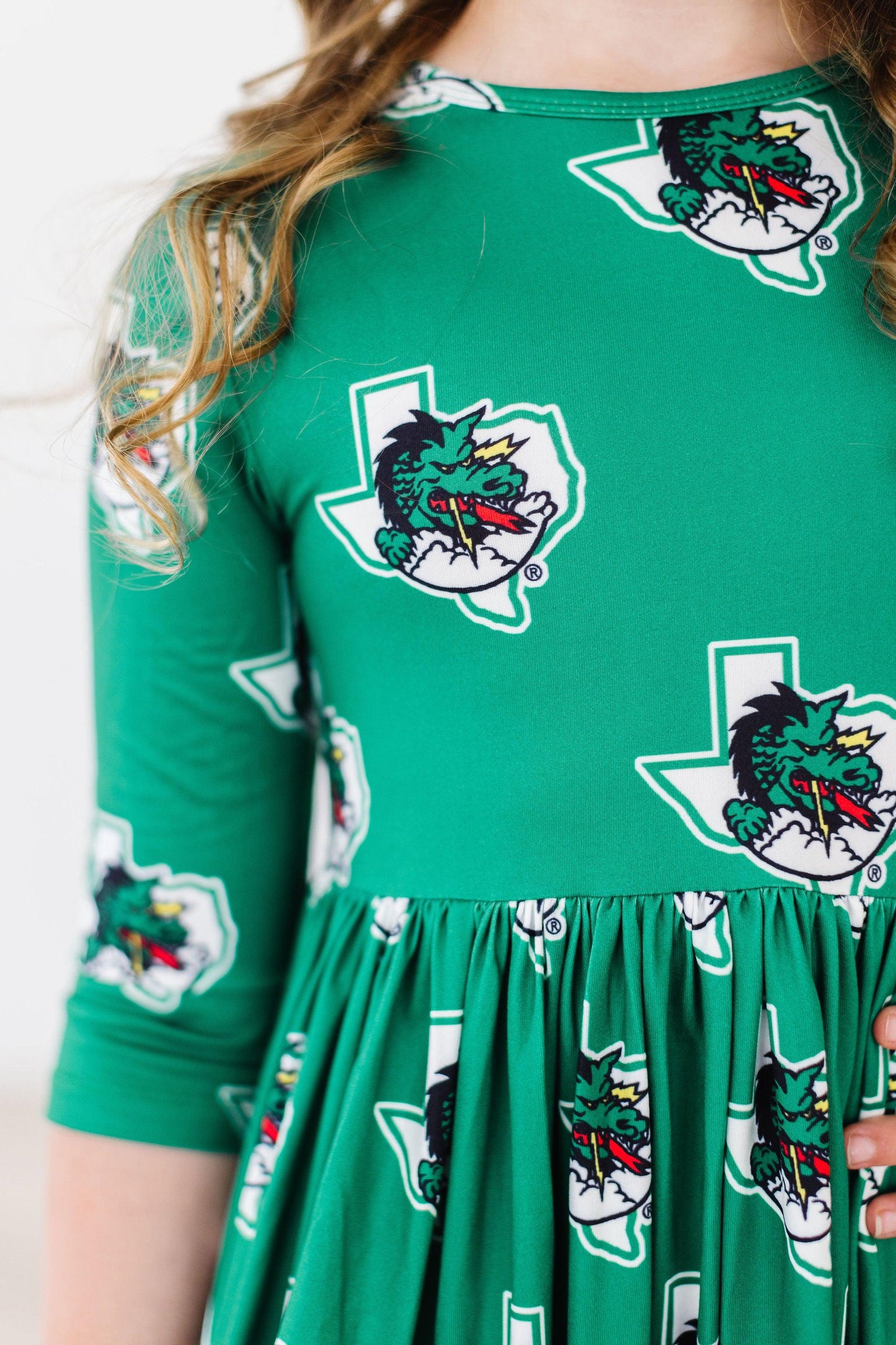 Southlake Carroll Dragons 3/4 Sleeve Pocket Twirl Dress