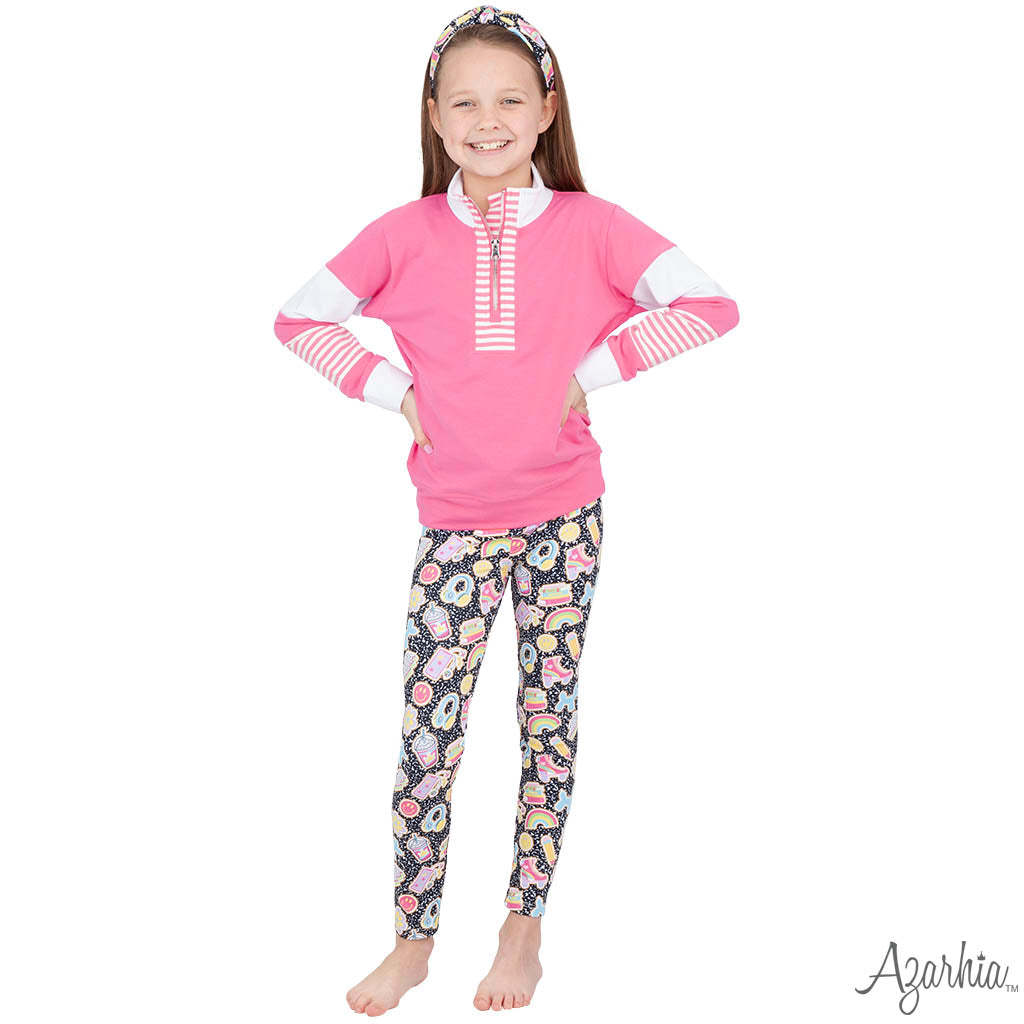 Color Block Hot Pink Zip Pullover – Girls Long Sleeve Sweatshirt