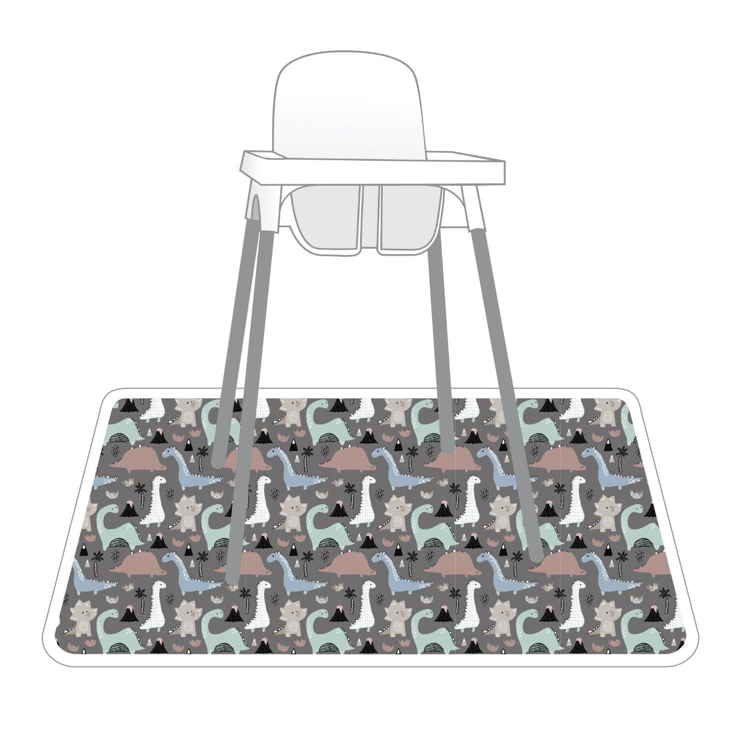 Dinosaur Drawing Splash Mat - A Waterproof Catch-All for Highchair Spills and More! SALE