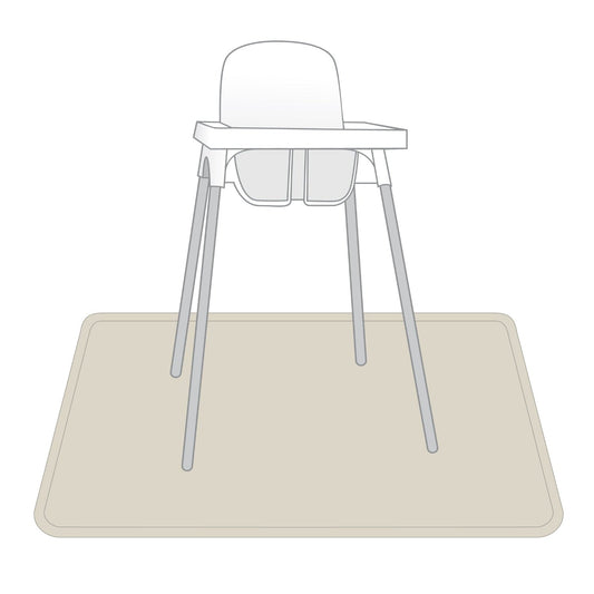 Solid Champagne Minimalist Splash Mat - A Waterproof Catch-All for Highchair Spills and More!