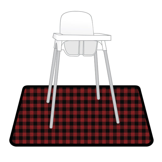 Red Buffalo Plaid Splash Mat - A Waterproof Catch-All for Highchair Spills and More! SALE