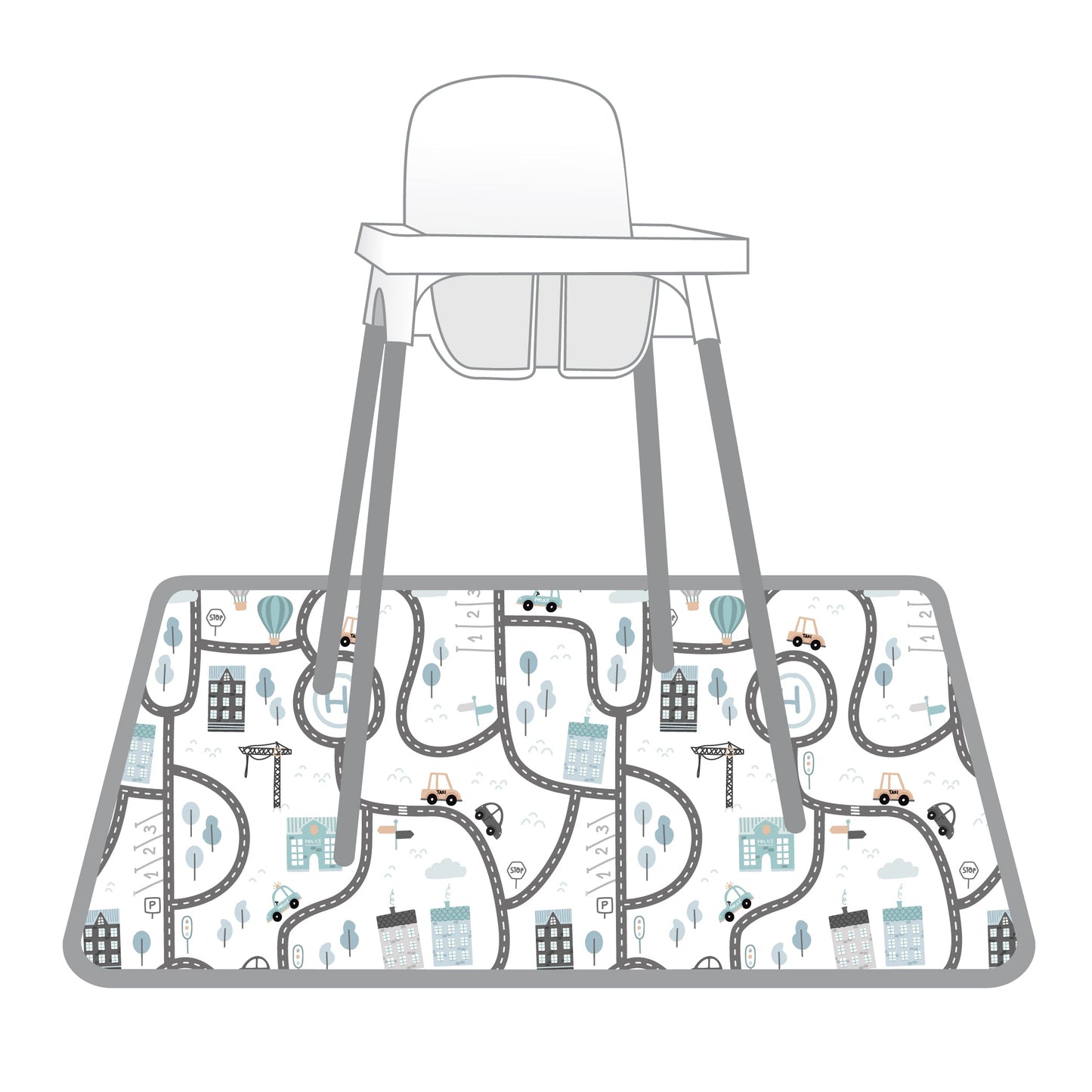 Tiny Town Splash Mat - A Waterproof Catch-All for Highchair Spills and More!