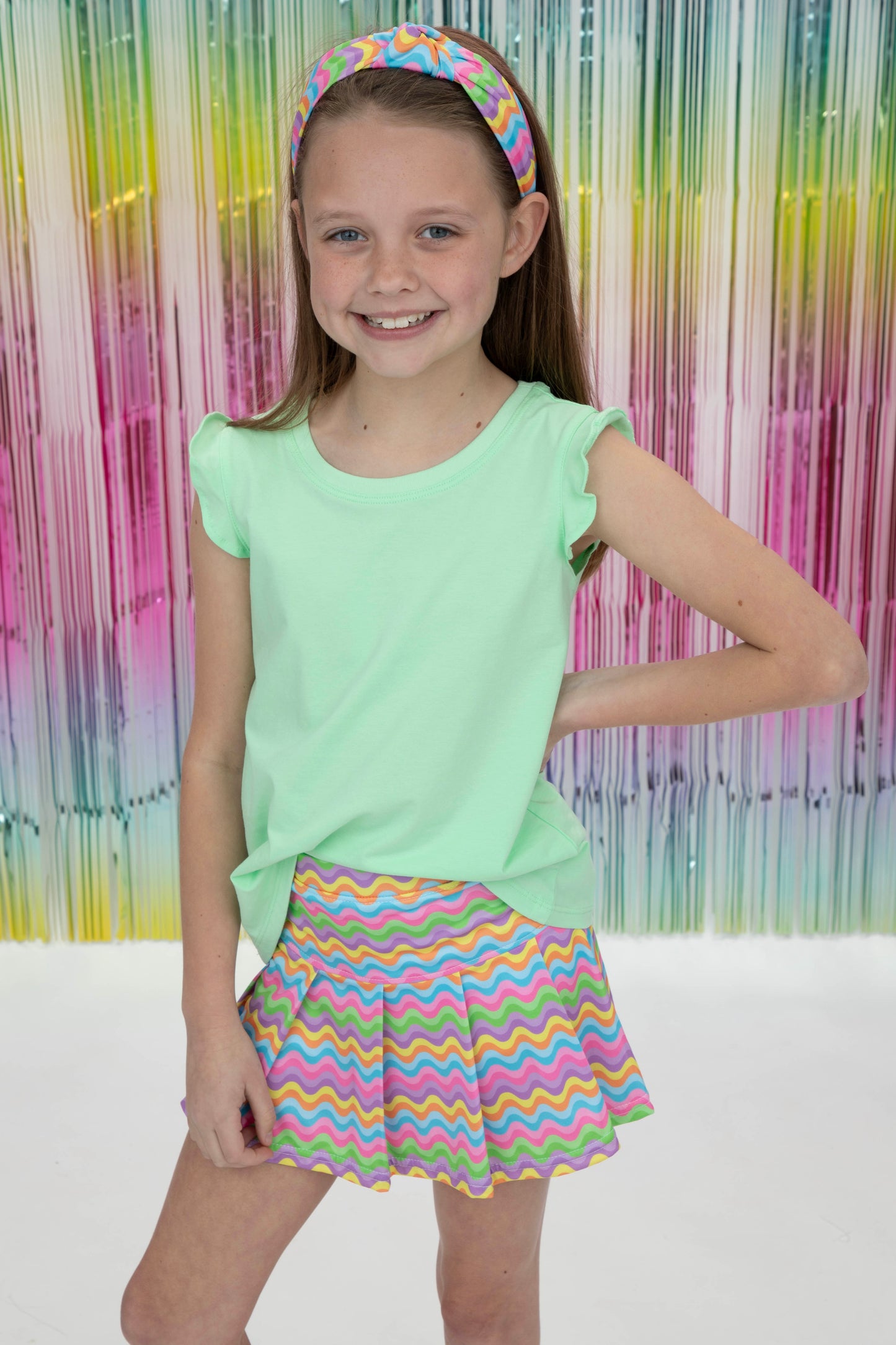 Ruffle Shirt in Solid Mint
