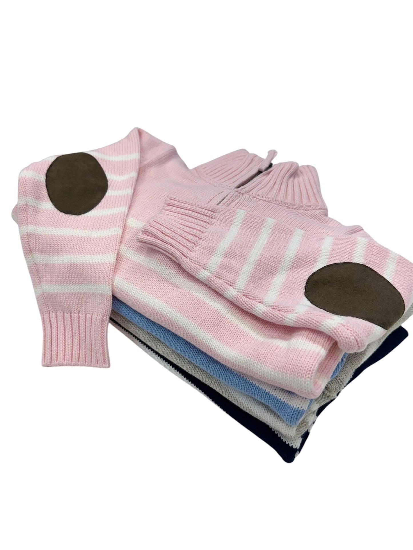 1/4 Zip Striped Sweater