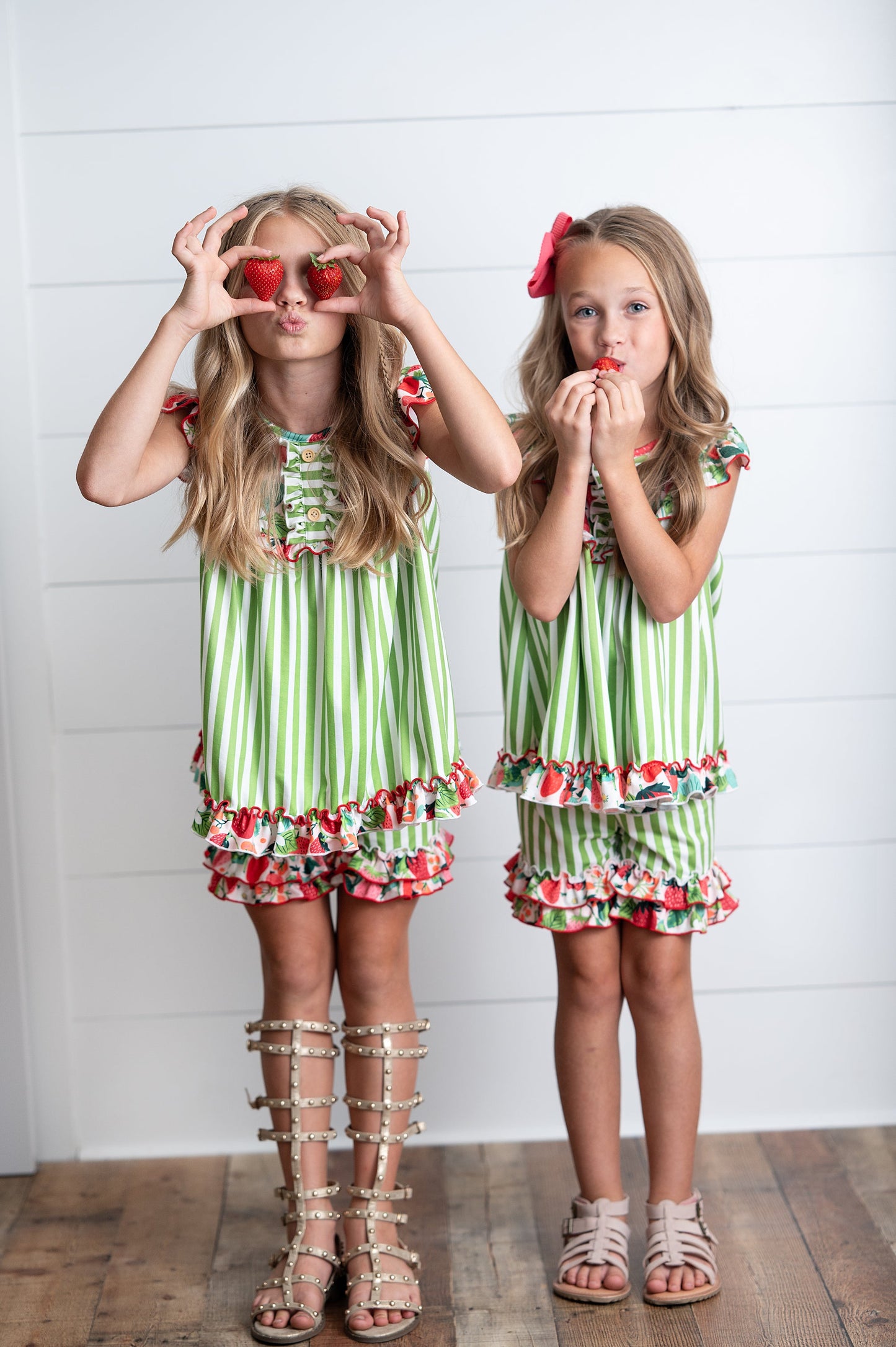 Strawberry Stripe Short Set