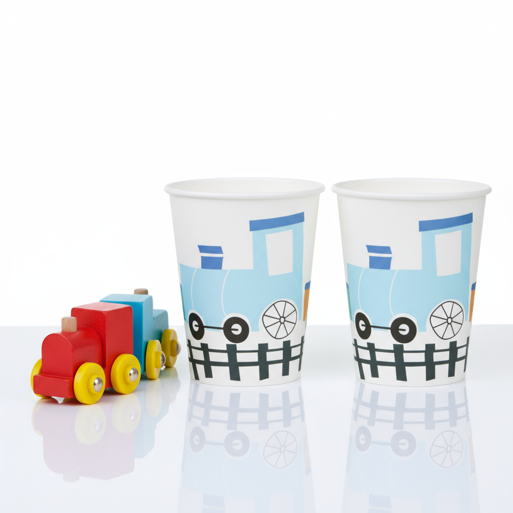 Steam Train Birthday Party Supplies Kit – Boys Train Party | Plates, Cups, Napkins | Party in a Box