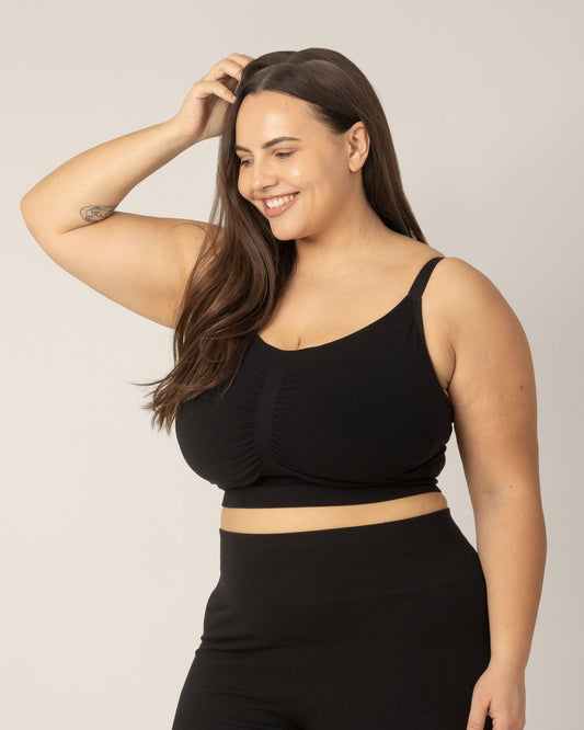 Sublime® Bamboo Hands-Free Pumping Lounge & Sleep Bra | Black