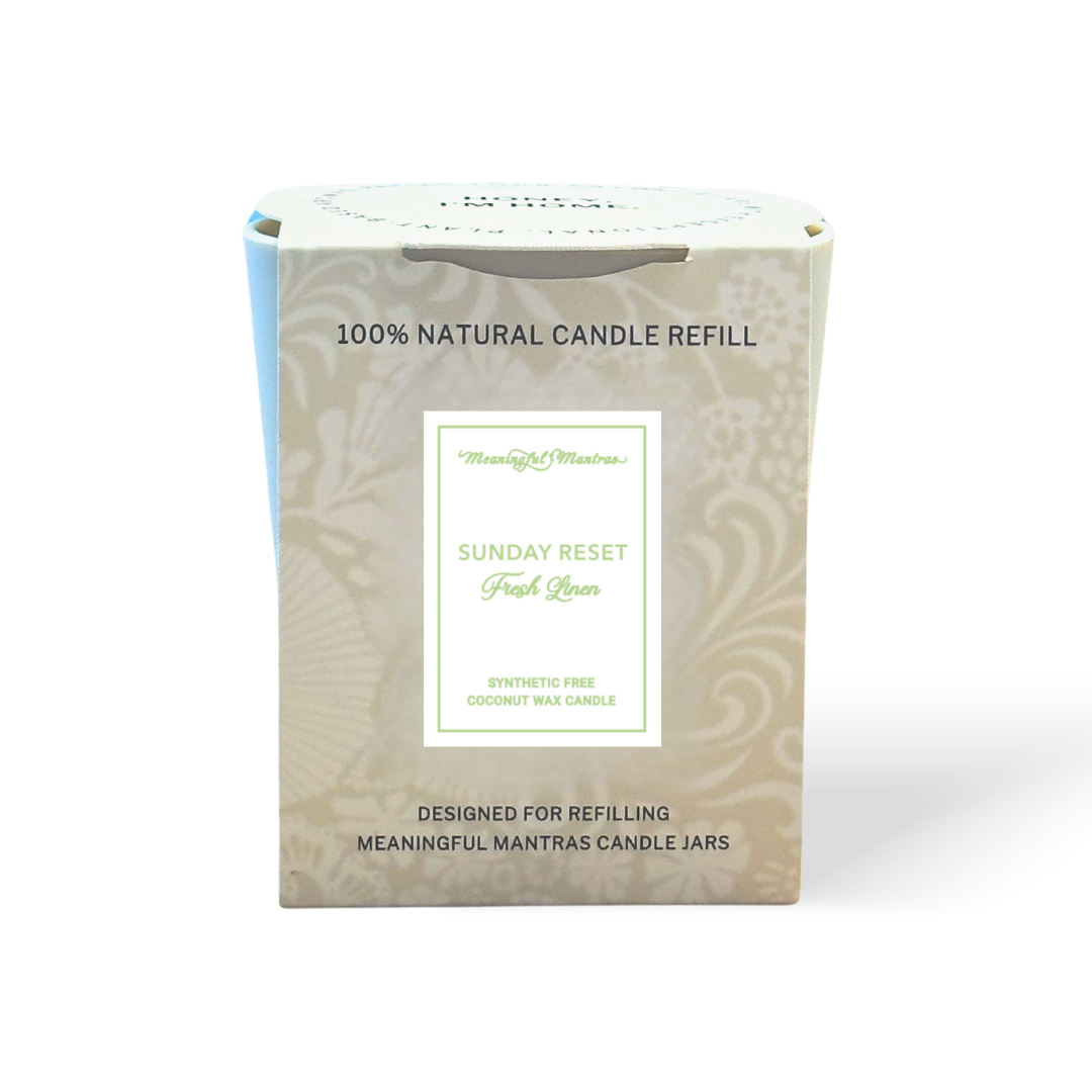 Sunday Reset Fresh Linen Natural Candle 8oz Kaia Collection Refill