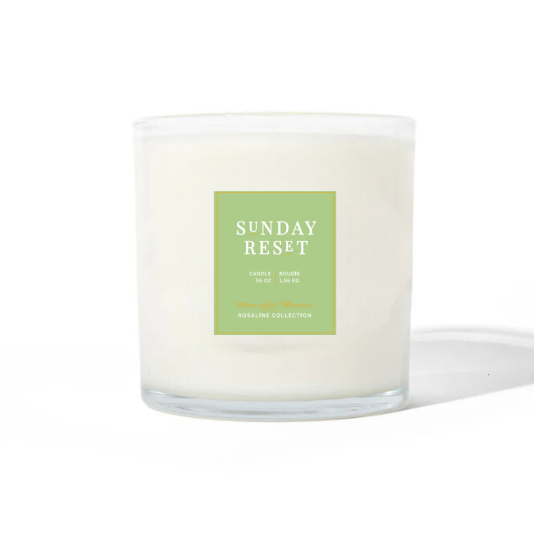 Sunday Reset Fresh Linen Natural Candle 55oz Rosaline Collection