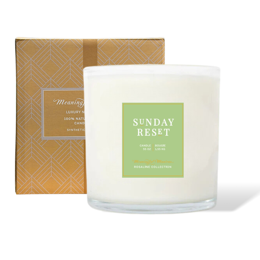Sunday Reset Fresh Linen Natural Candle 55oz Rosaline Collection