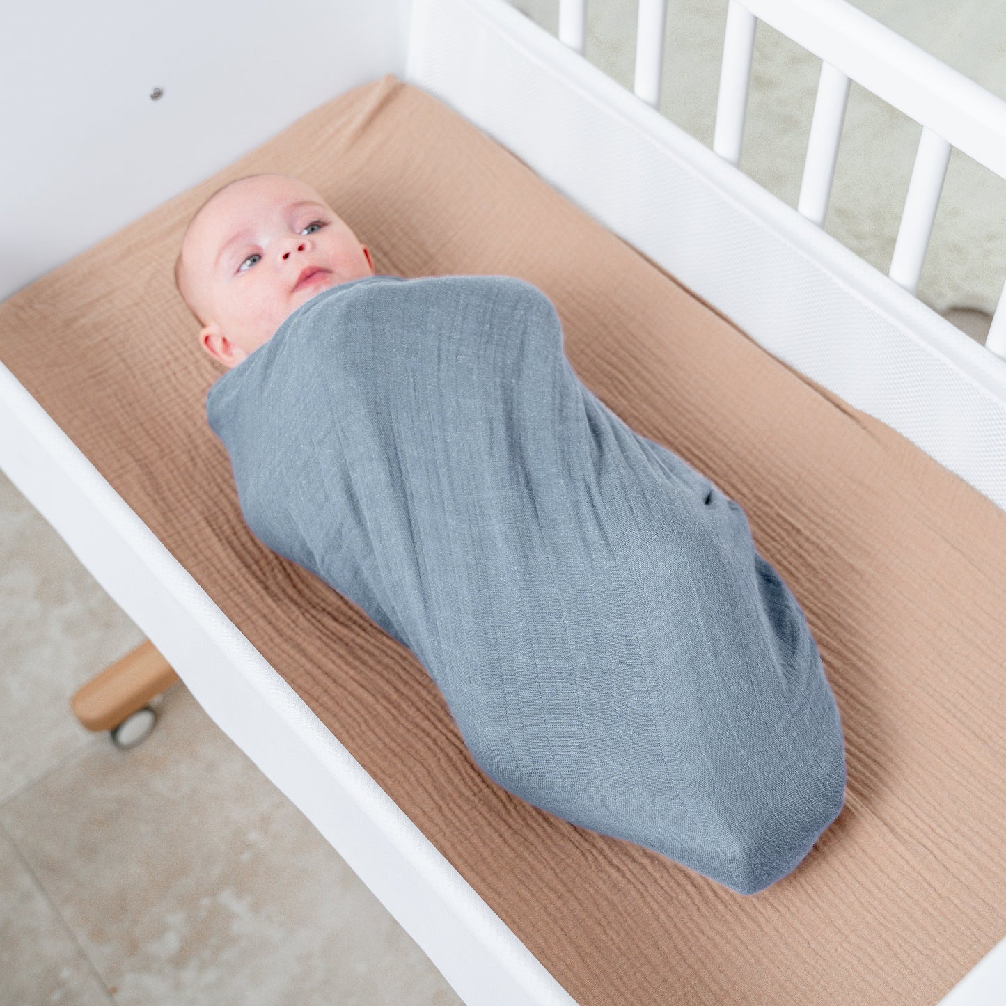 Muslin Swaddle Blanket in Pacific Blue & Fern, 2 Pack