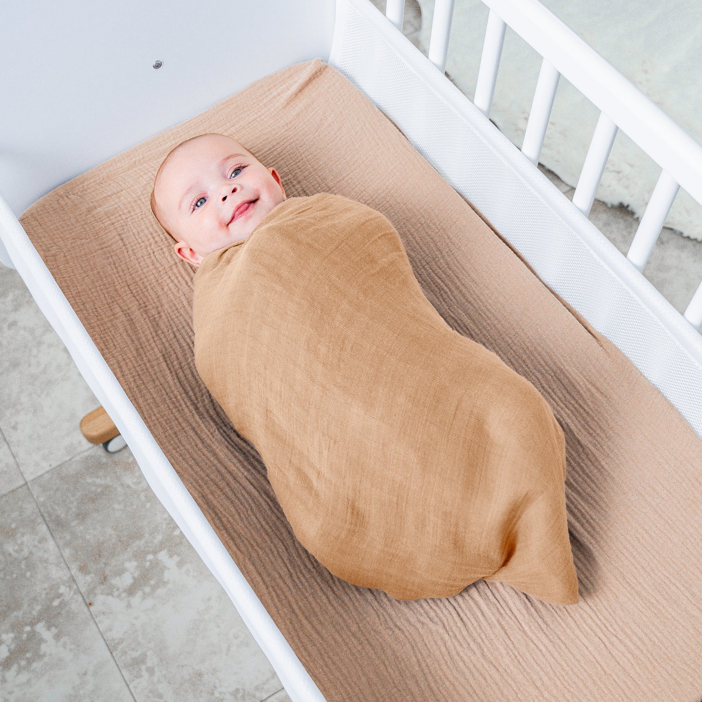 Muslin Swaddle Blanket in Caramel, 1 Pack