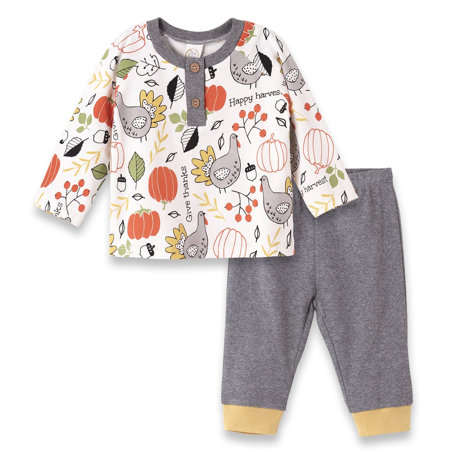 Baby Boys' Thanksgiving Henley & Pants Set – Bamboo Cotton