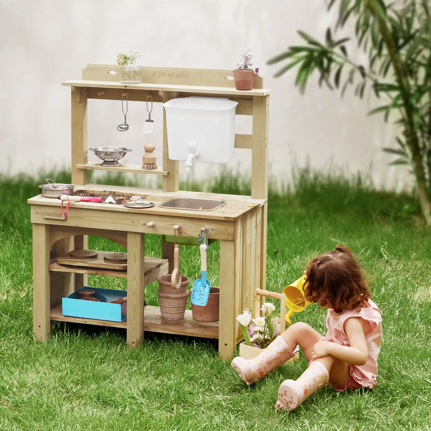Tiny Land® Mud Kitchen - DuoPlay Outdoor Play Kitchen for Kids