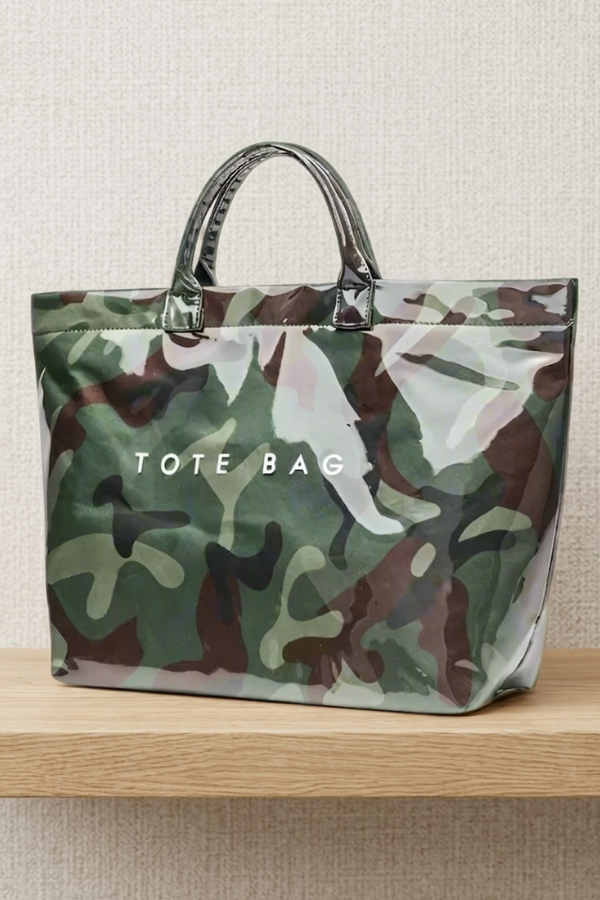 SC - ETA 9/30-10/14 Camo Print Vinyl TOTE BAG