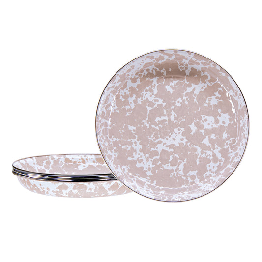 Taupe Swirl Pasta Plates - Set of 4