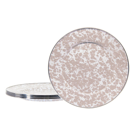 Taupe Swirl Dinner Plates - Set of 4