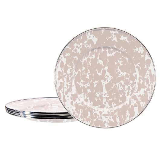 Taupe Swirl Sandwich Plates - Set of 4