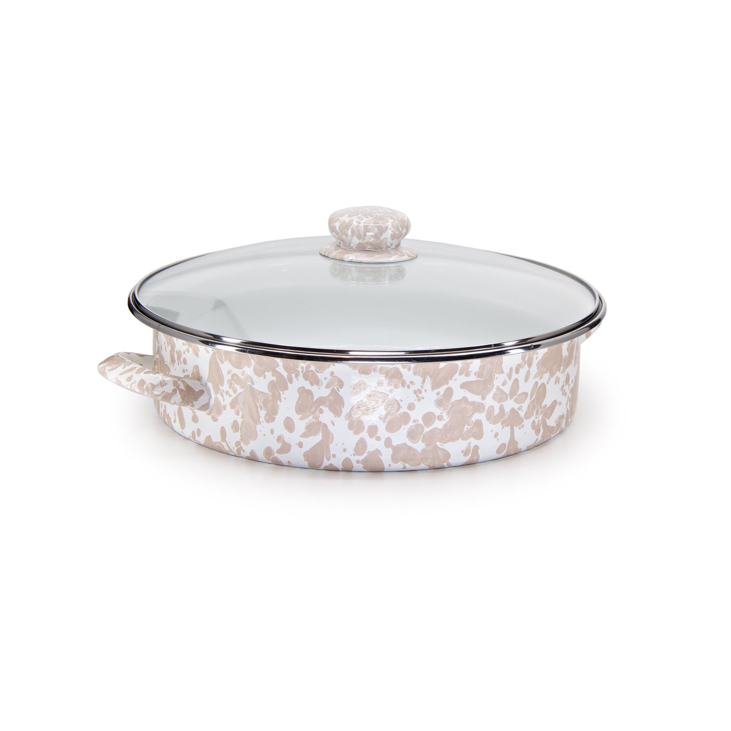 Taupe Swirl Large Saute Pan