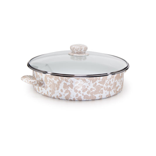 Taupe Swirl Large Saute Pan