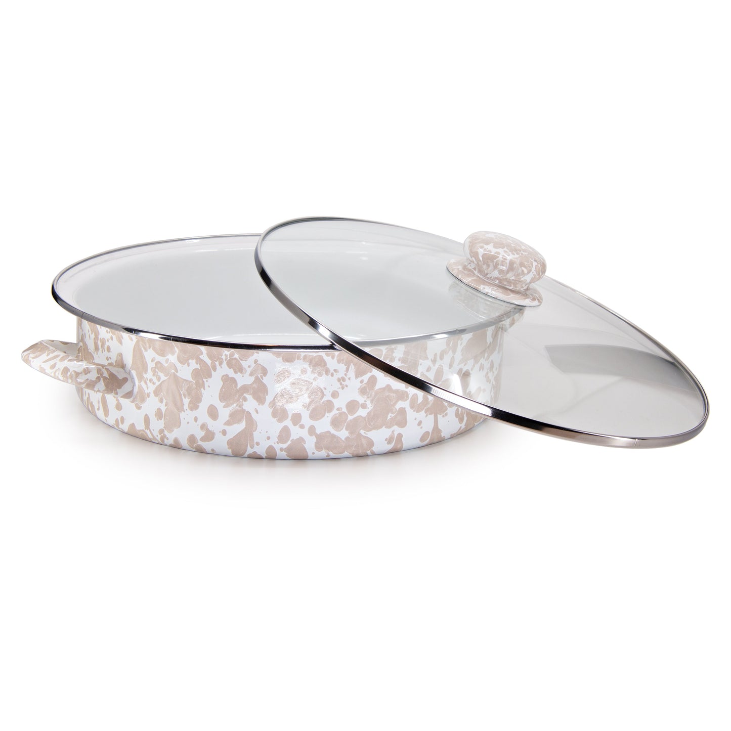Taupe Swirl Large Saute Pan