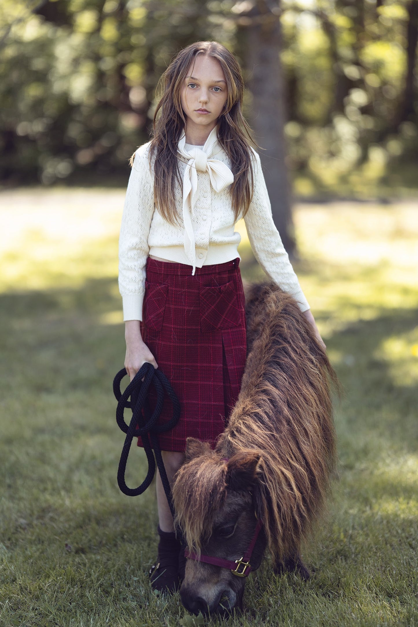 Leslie Wool Skirt - Cranberry