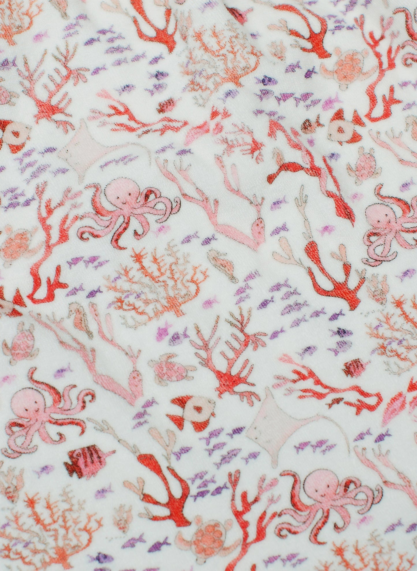 Organic Children’s Bathrobe – Rosy Coral Reef