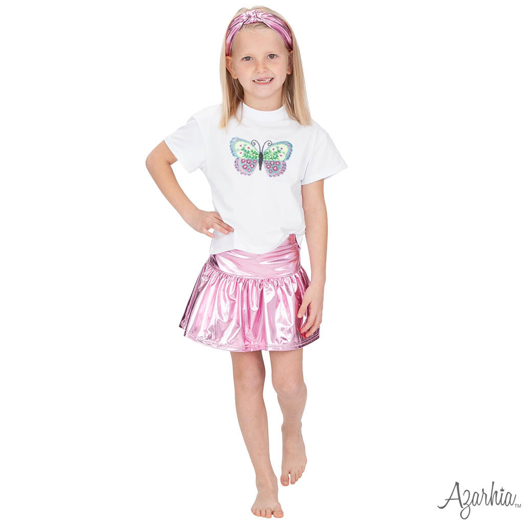 Sequin Butterfly White Boxy T