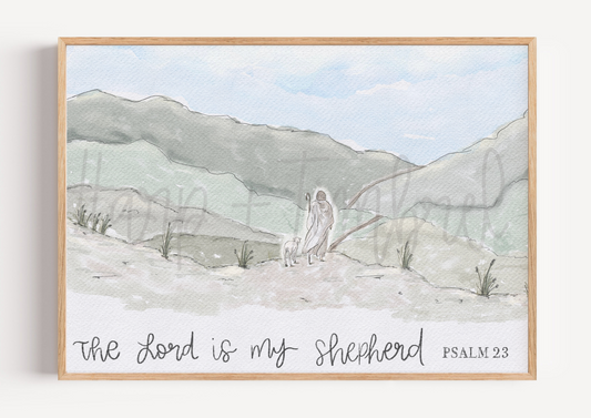 The Lord is My Shepherd - Watercolor Print DIGITAL