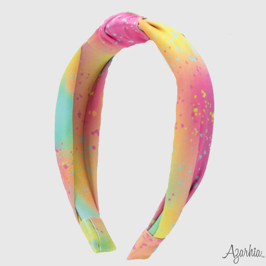 Top Knot Headband in Tie Dye Glow