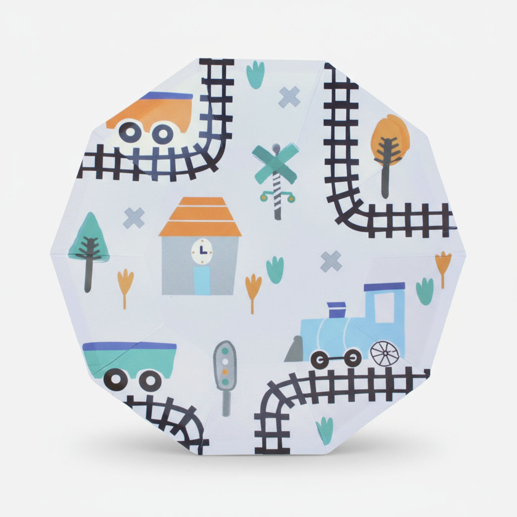 Steam Train Birthday Party Supplies Kit – Boys Train Party | Plates, Cups, Napkins | Party in a Box