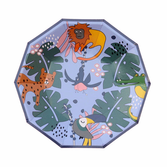 Tropical Animals Small Plates 7" (Set of 8) – Jungle Safari Birthday Party Supplies