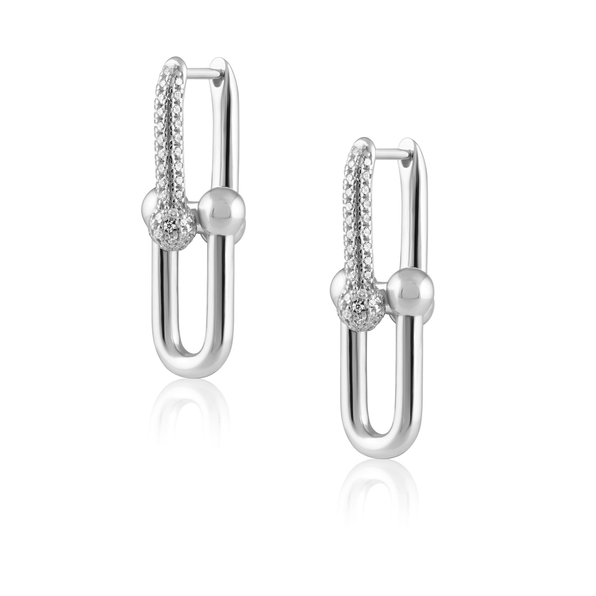 Tia U Link Pave Earring