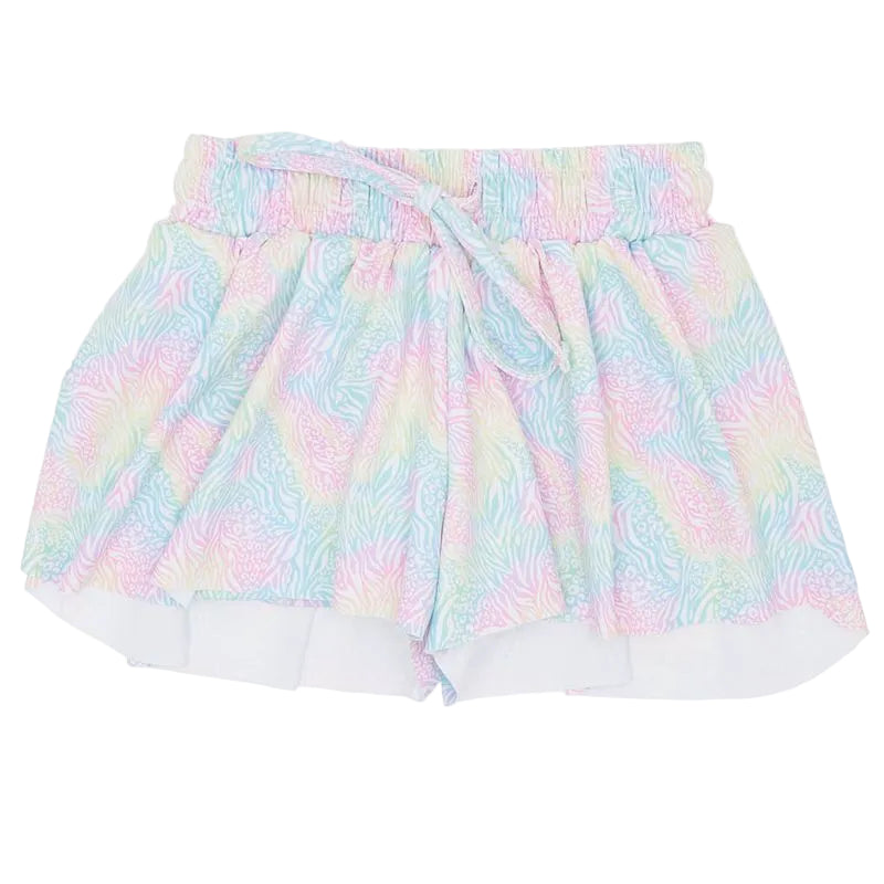 Pastel tie-dye skirt on a white background with 'Azarkita' branding.