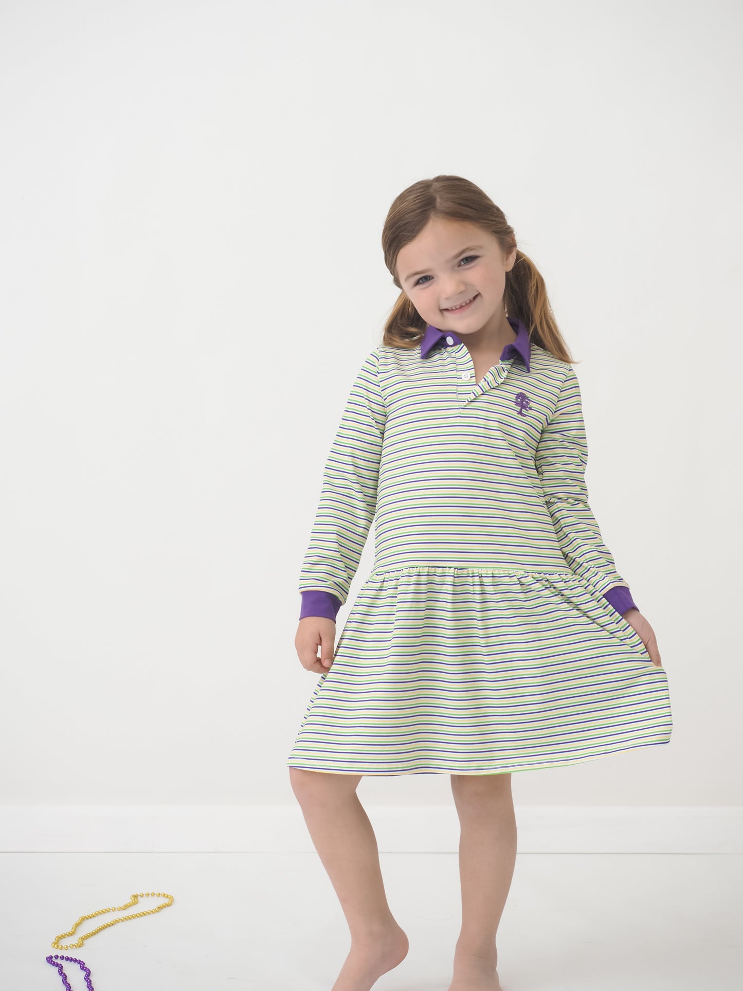 Throw Me Something Mister! Mardi Gras Striped Polo Dress