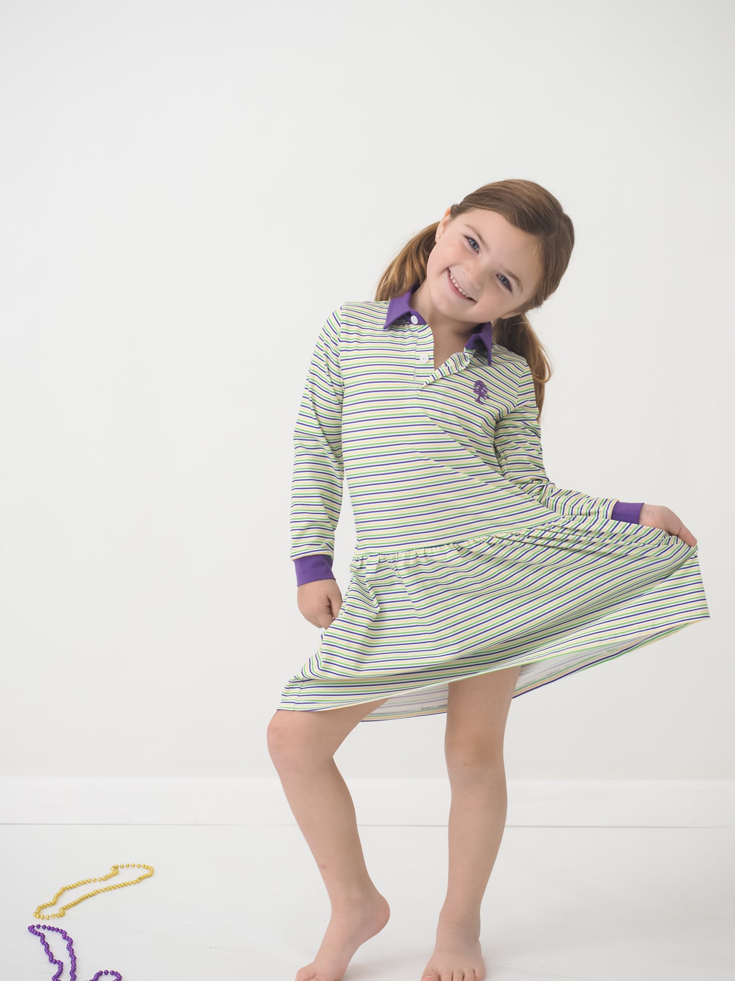 Throw Me Something Mister! Mardi Gras Striped Polo Dress