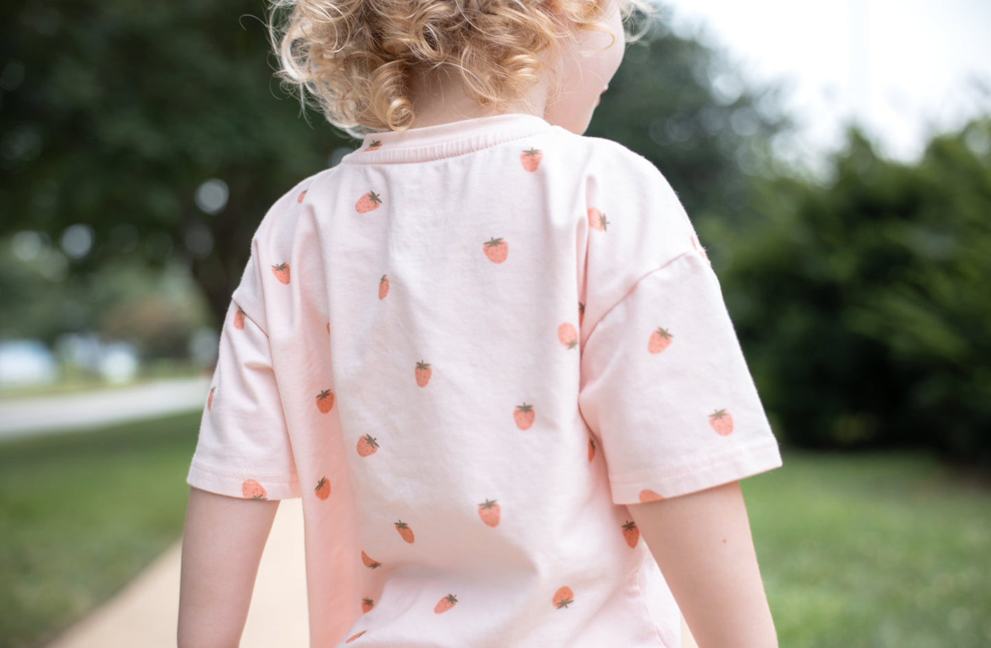 Organic Cotton Strawberry Print Shorts Set