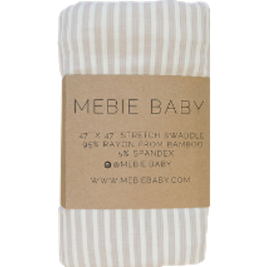 Taupe Stripe Ribbed Bamboo Stretch Swaddle