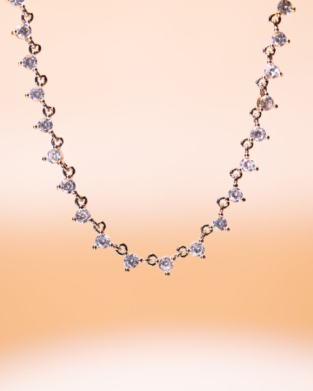 Brigid Staggered CZ Tennis Necklace