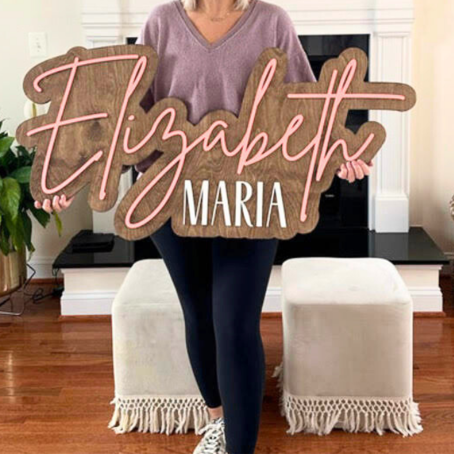 Custom Wooden Name Sign Outline