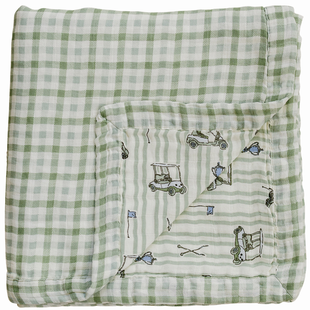 Tee Time + Green Gingham Muslin Quilt