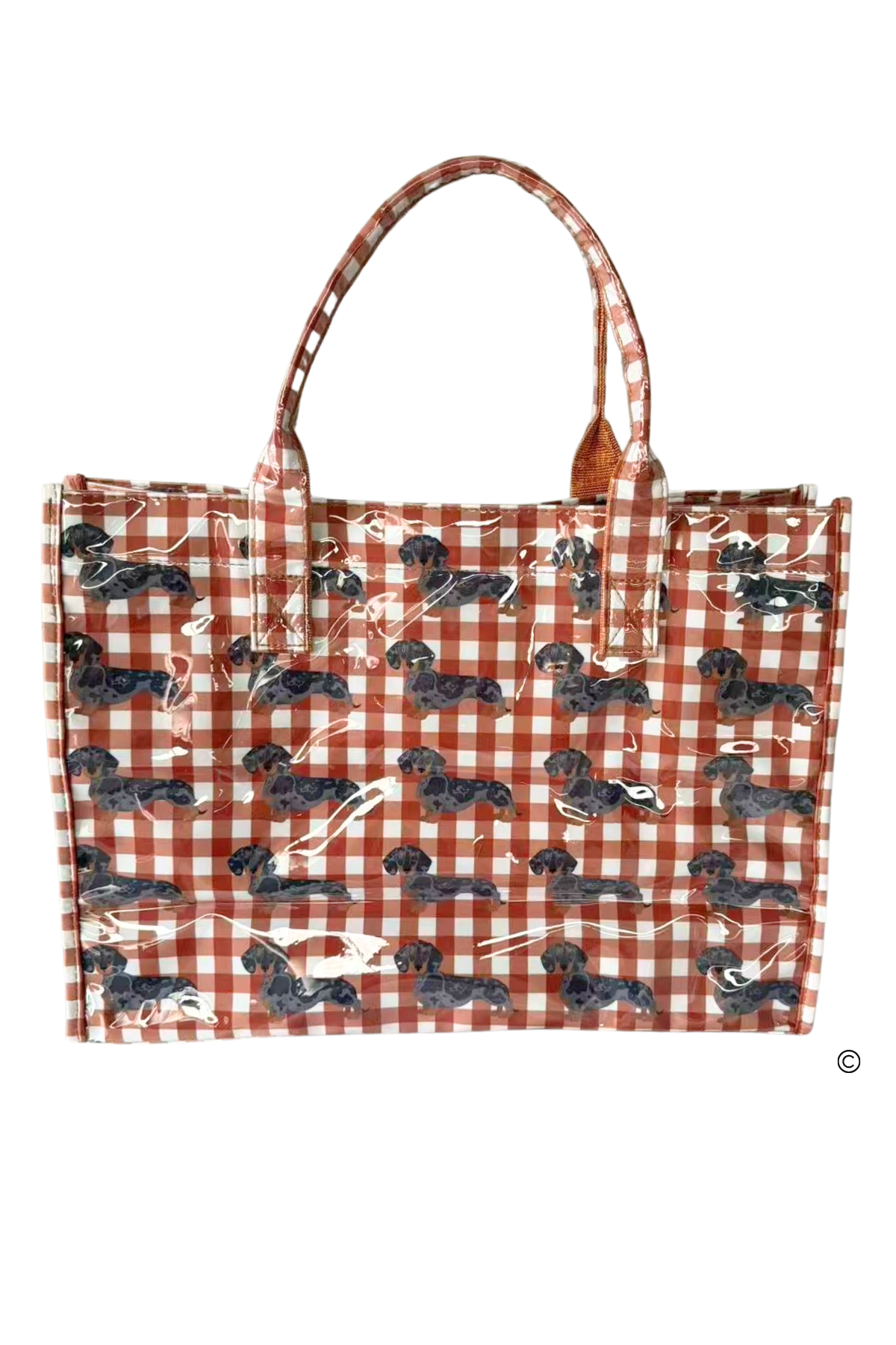 SC - ETA 9/30-10/14 Chloe in Khaki Gingham Vinyl Tote©