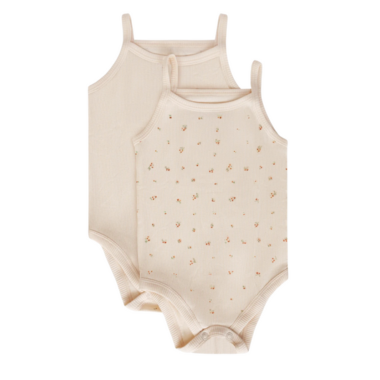 Feathers Super Soft Cotton Tank Top Baby Girl Undershirts – One-Piece Toddler Bodysuit (2 Pack)