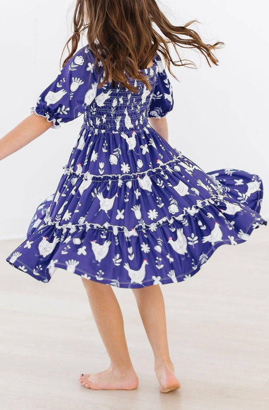 SALE Feathered Friends Smocked Ruffle Dress