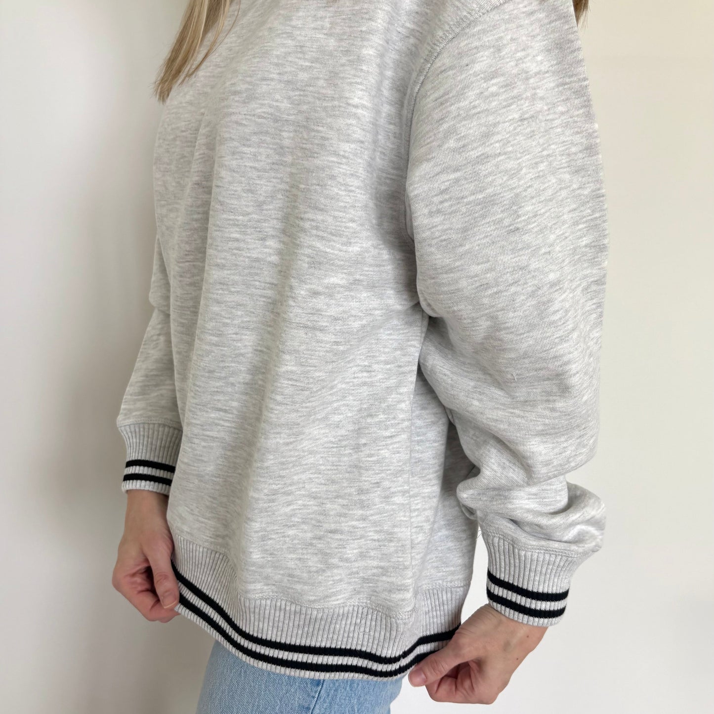 Heather Grey Oversized Varsity Crew