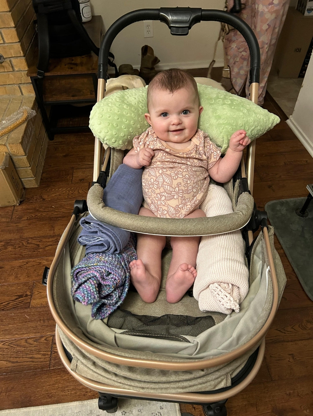 Travel Nursing Pillow - Pink Dot Pattern - Portable Baby Pillow