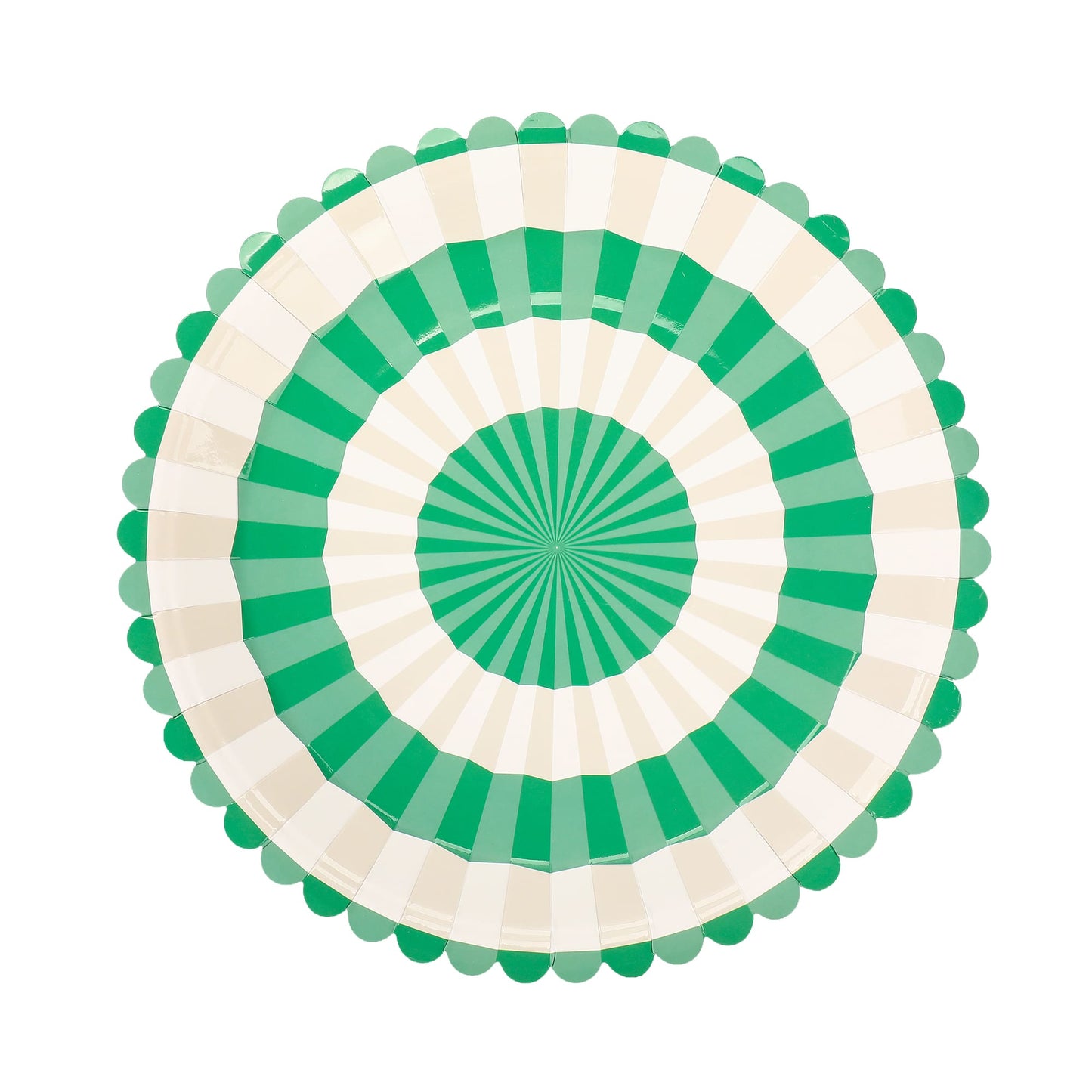 Green & White Dinner Plates (10" / 10 ct)